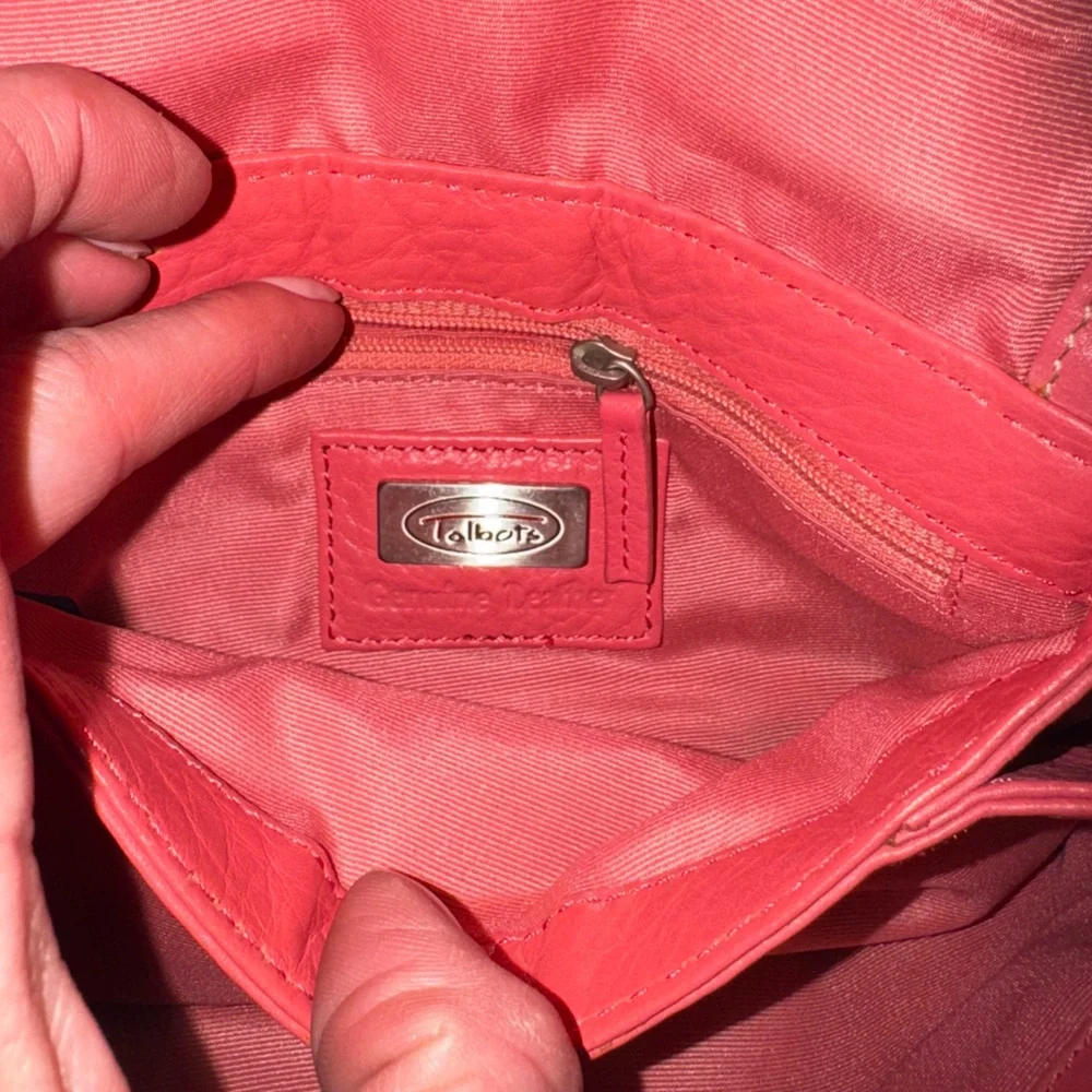 TALBOTS Pink/Coral Leather Bag